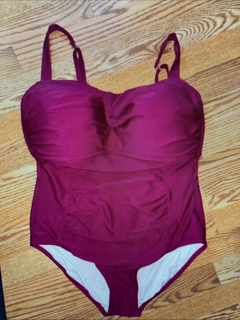 Strap One-Piece Swimsuit in Burgundy
